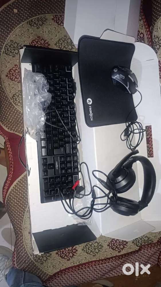 Keyboard and mouse and mousepad  and headphone