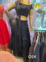 Black Imported Fabric Lehenga