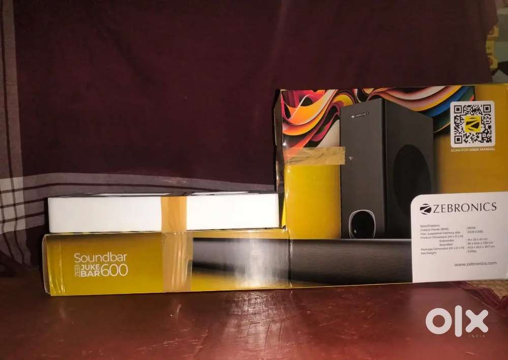 zebronics jukebar 600,200 W,new one,8 days older,bought from sathya