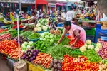 Vegetables sales in market