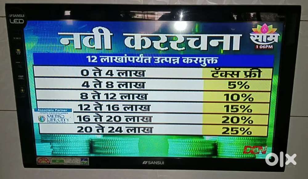 LED TV with wall mount stand & remote