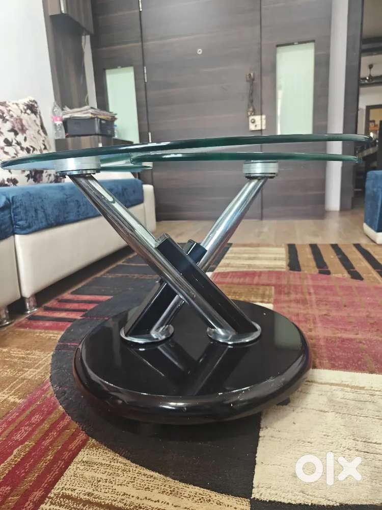 Revolving glass top center table for sale