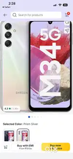 Samsung galaxy M34 back laminated no scratch