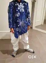 Velvet Sherwani and Dhoti