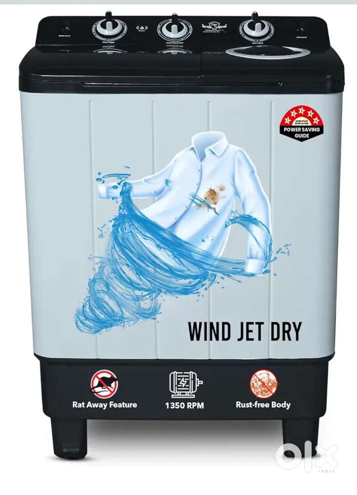 Power 6.5 KG Semi Automatic Top Loading Wasigne machine ,1350rpm Motor