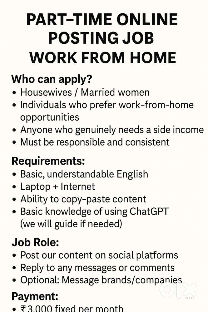 Home-Based Posting Job + Incentives