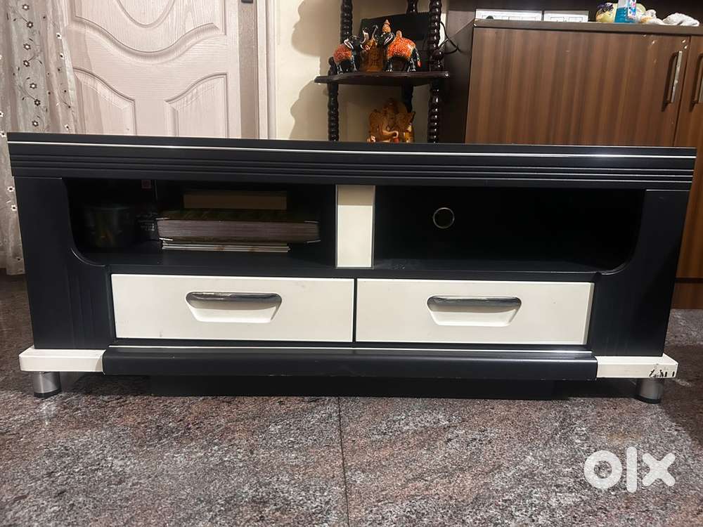 Premium Glass-Top TV Stand with Storage – Elegant & Durable