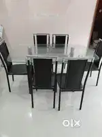 Glass Dining Table with 6 Chairs (old)