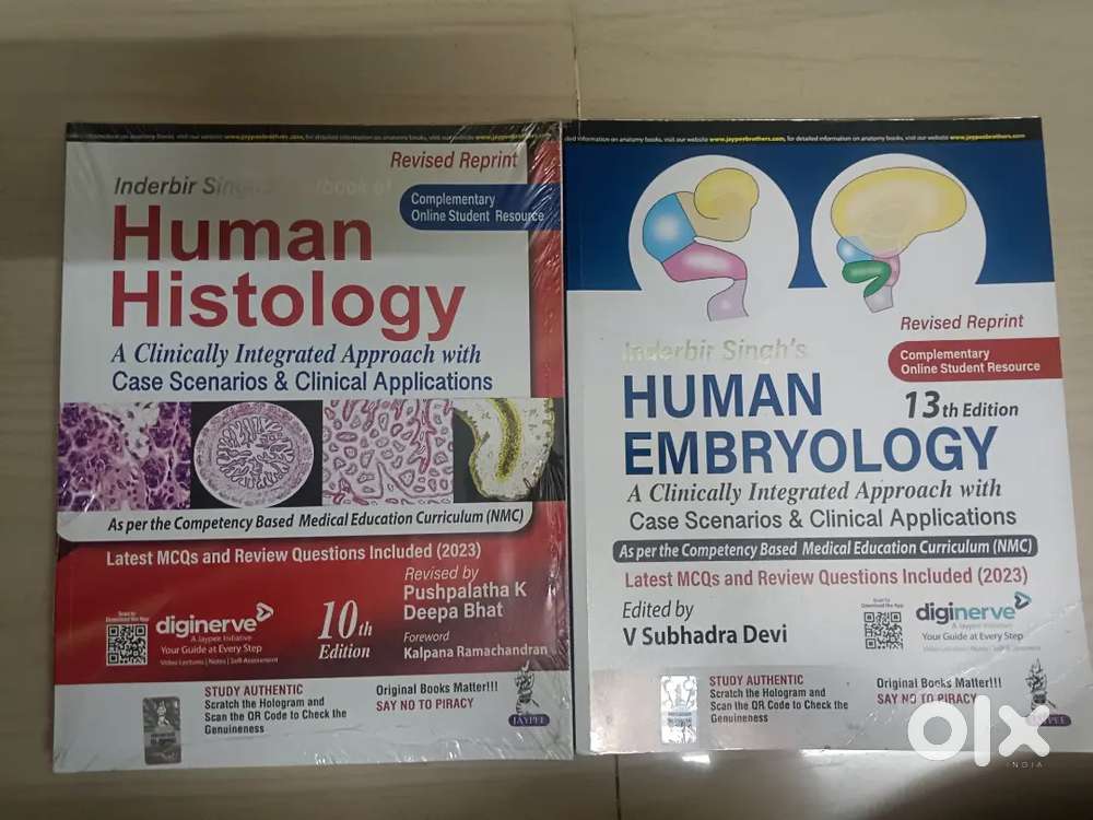 Inderbir Singh Human Histology (10th Ed) & Human Embryology (13th Ed)