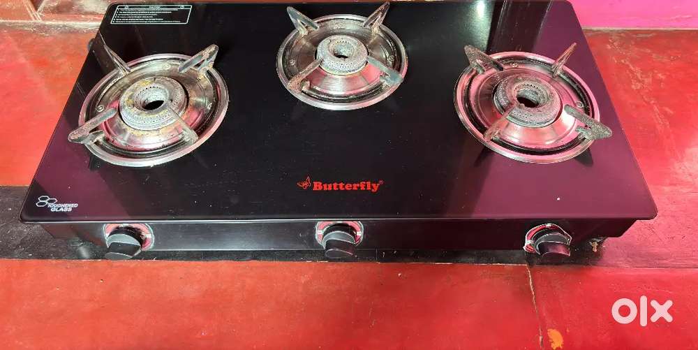 Butterfly RAPID 3B Glass Manual Gas Stove (3 Burners)