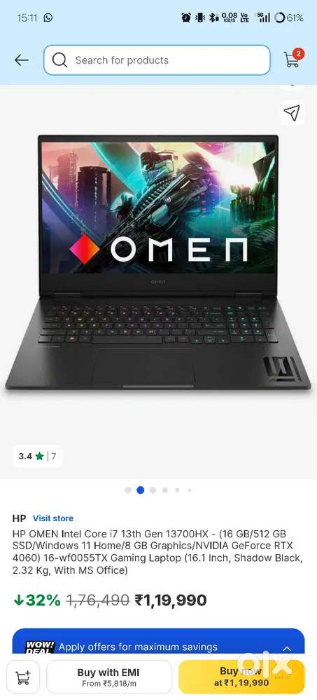 HP OMEN 16 i7 13700HX RTX 4060 2 YEARS OLD