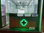 Medical Shop Furniture  Rack Counter Complete Setup 130 Square Ft Area