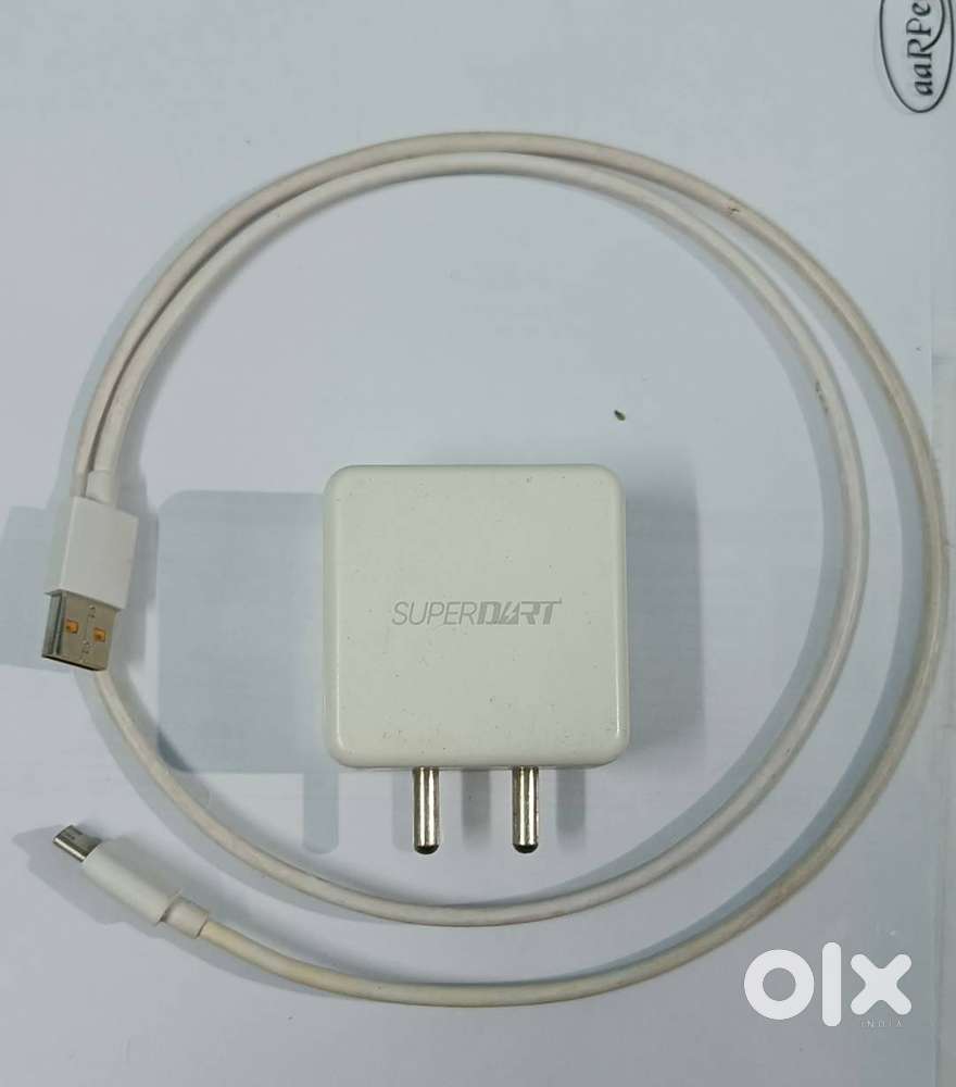 Realme Original 65W SuperDart Charger – Fast Charging Adapter + Cable