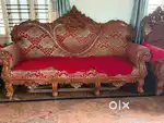 Royal Maharaja teak wood sofa 3+1+1 seater with tea table
