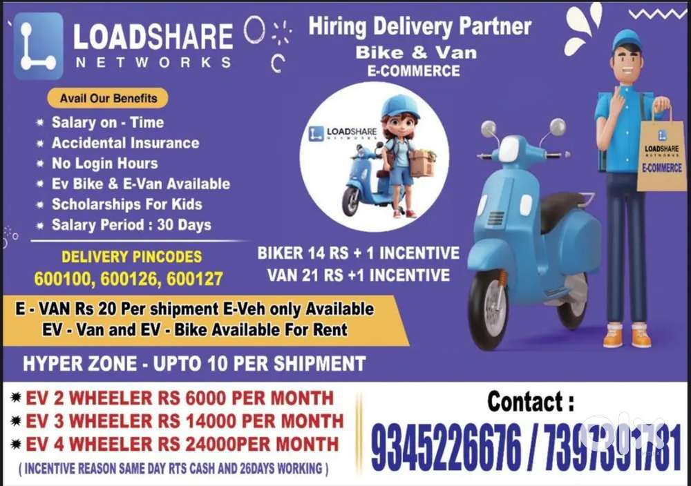 Amz Delivery Job In mylapore , triplicane,egmore , greens road
