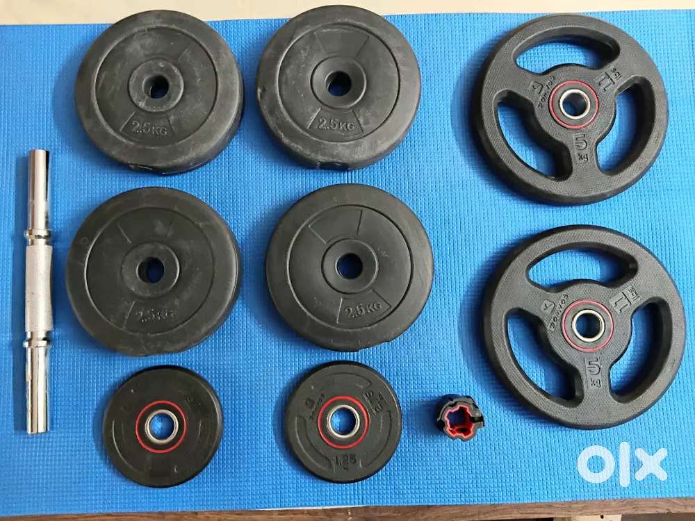 Disc Dumbbell Weights, 22.5 Kgs Rubber Disc Dumbells