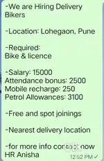 Wanted delivery boy in Lohegaon, Pune