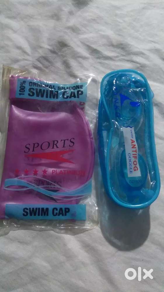 Swimming Cap and Goggles