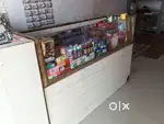Shop Counter With Glass + Wooden Rack