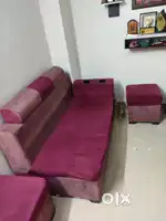2 seater sofa with 2 puff seat