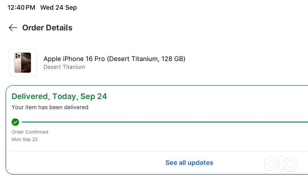 iphone 16 pro 128 Sealed Pack indian Box back, Desert Titanium Color