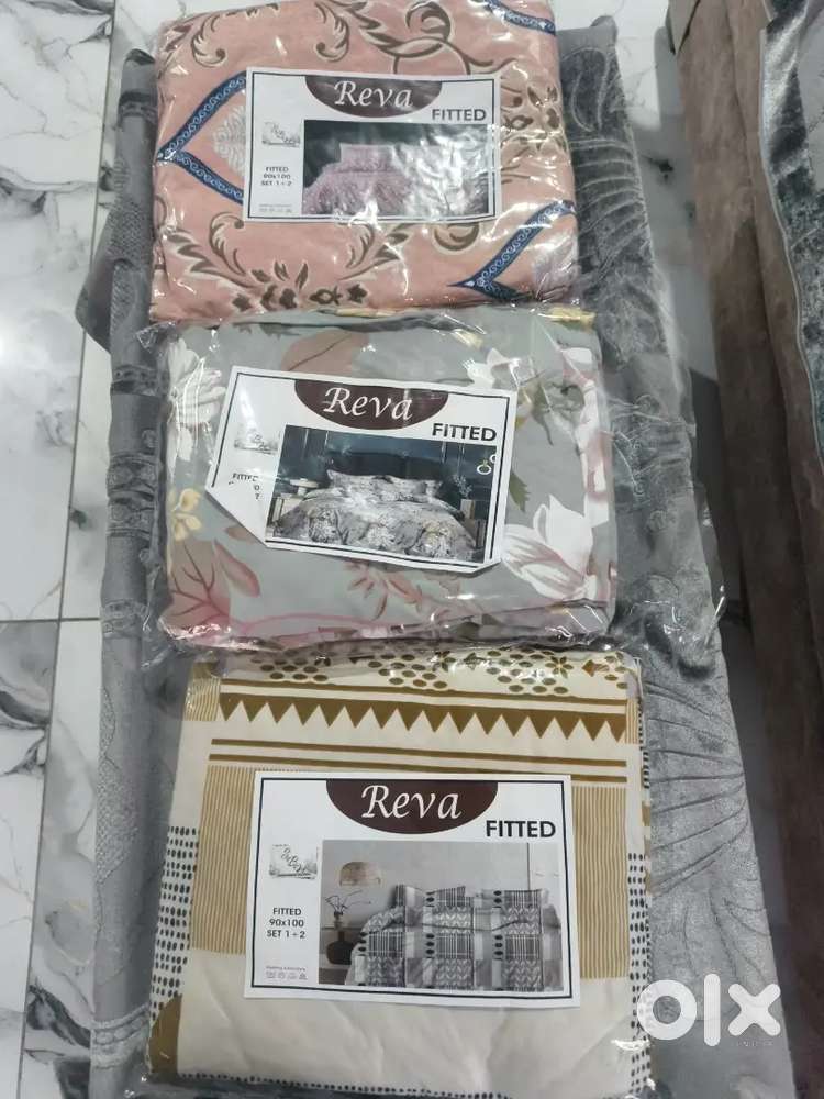 King size pure cotton bed sheet with pillow cover