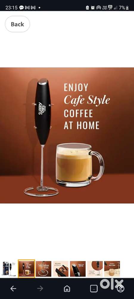 Brand New Sleepy Owl Coffee Maker - Frother