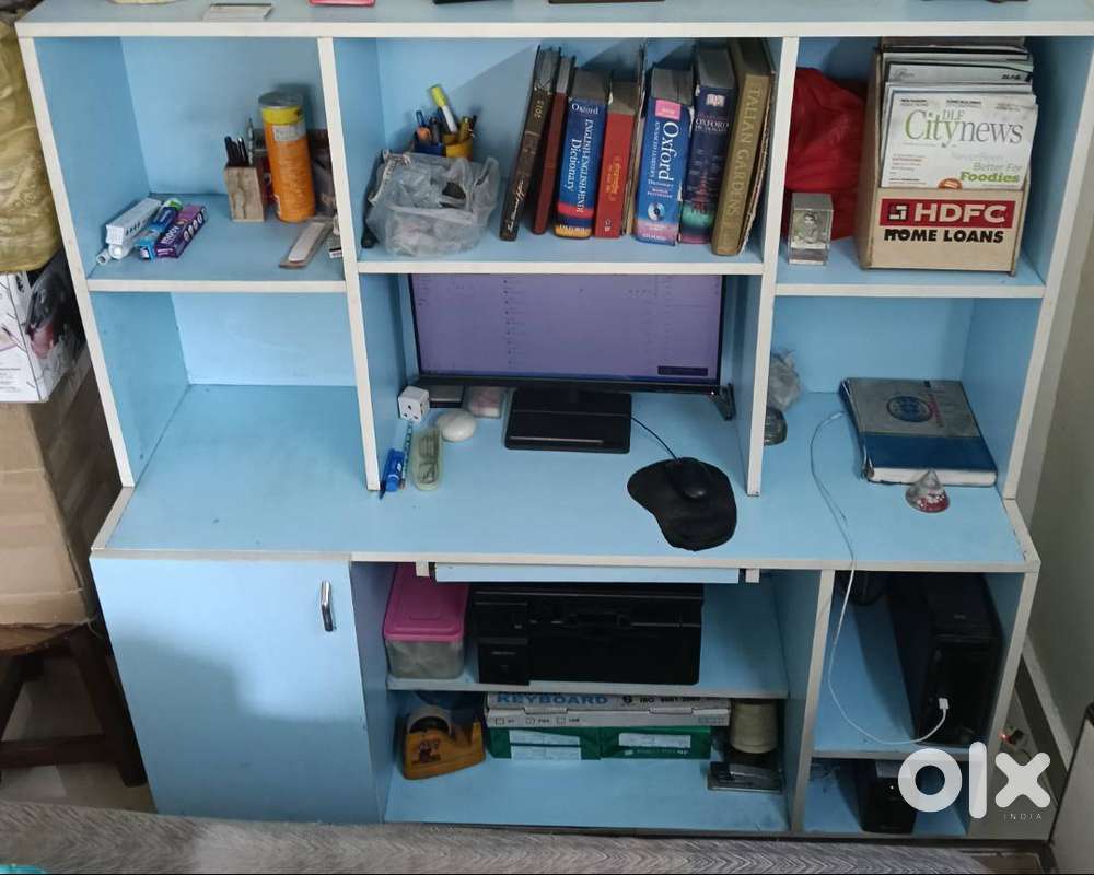 Wooden Computer table with 10 partitions - Antique One