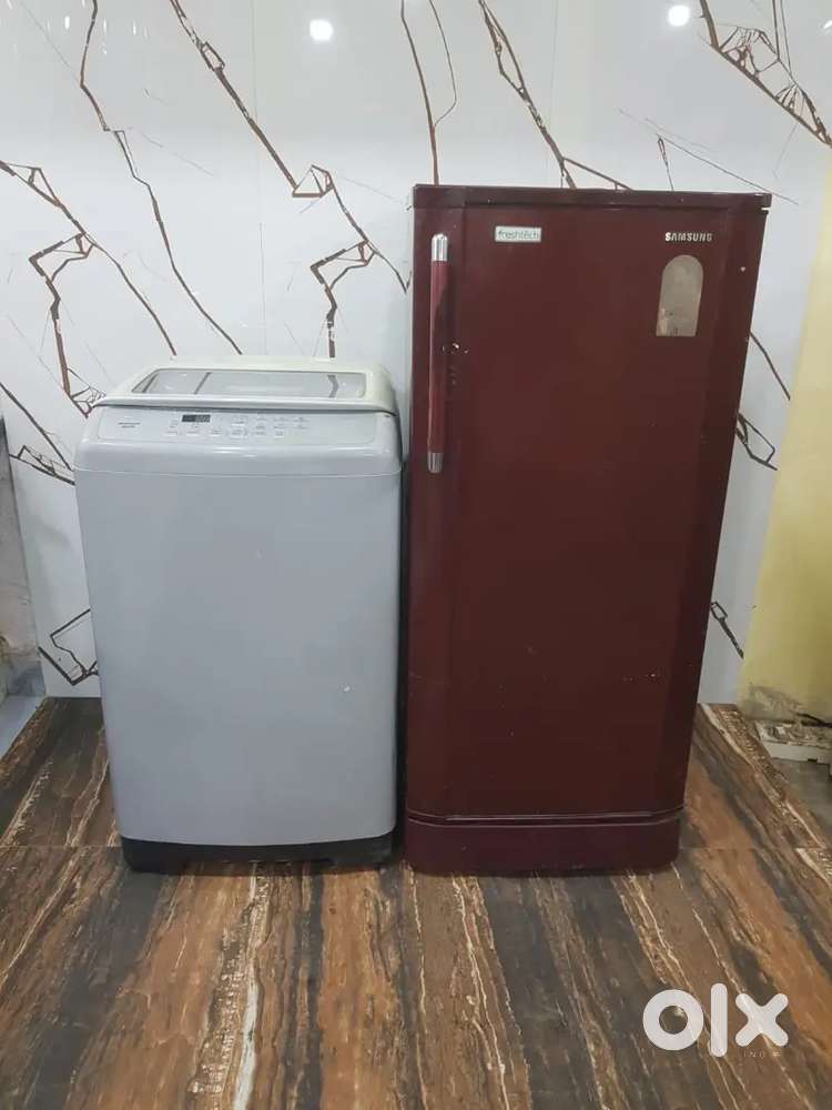Samsung floral model refrigerator & samsung automatic washing machine*