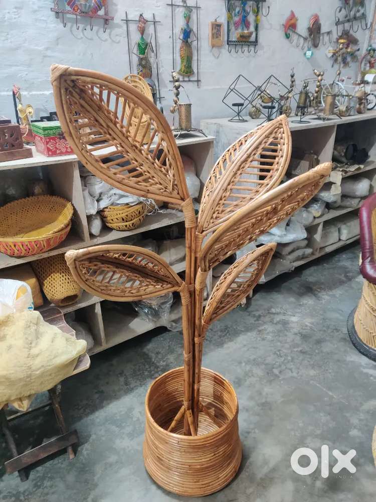 Cane planter flower pot stand planter bamboo mudha furniture set