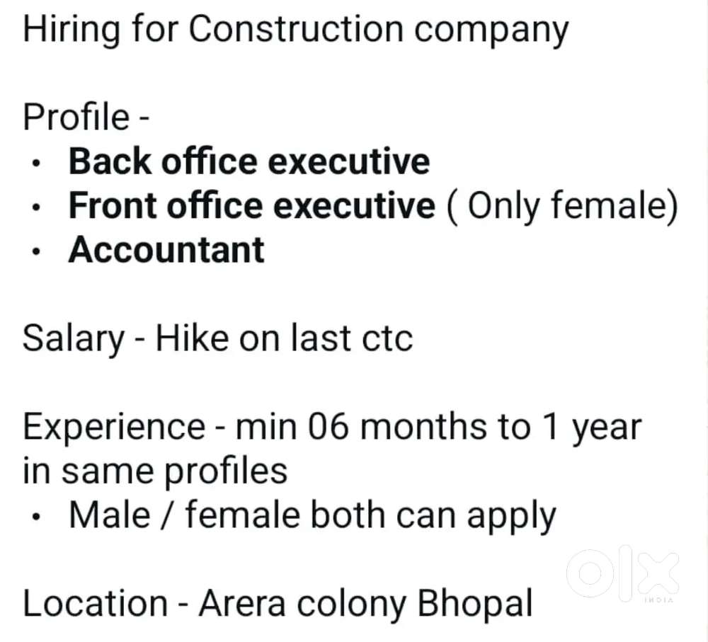 Back office executive
