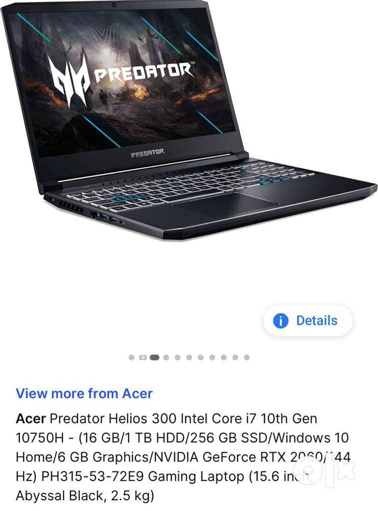 Acer Predator Helios 300 Intel Core i7 RTX 2060 16GB RAM