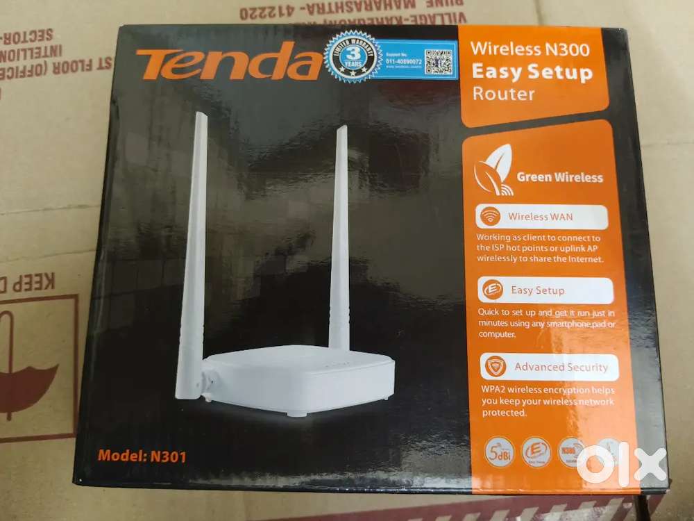 Tenda N301 Wireless-N300 Easy Setup Router (White)