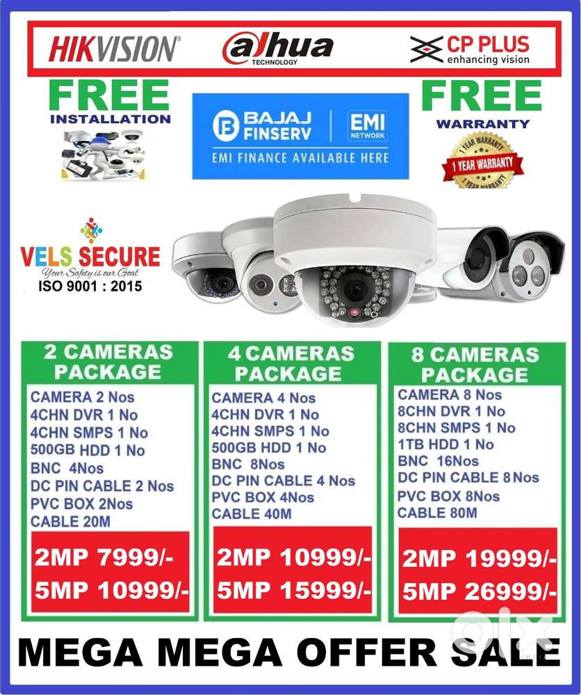 MEGA   DECEMBER MONTH  SALE OF       2MP  DAHUA or CP PLUS or HIKVISI