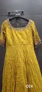 Long gown long suit ,attractve parot color saree ol ovr gotta pati wrk