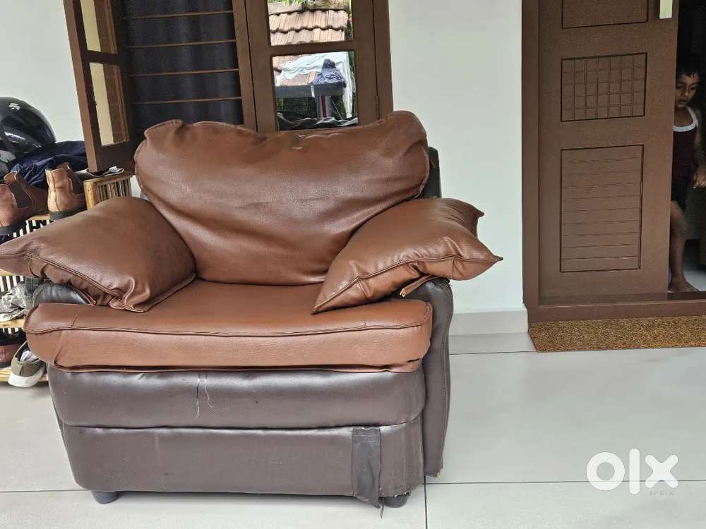 Single sofa,single teak wood bed