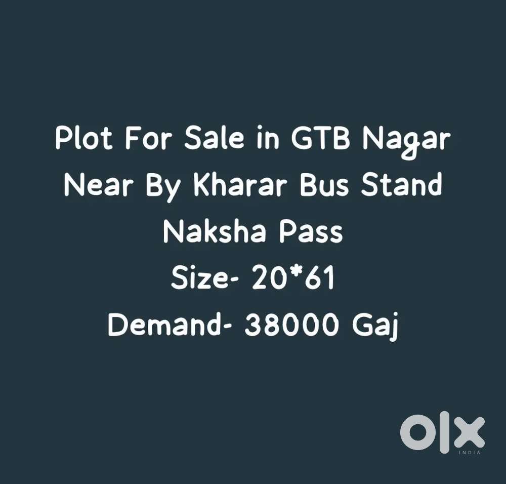 135 Gaj Plot For Sale in GTB Nagar Near By Kharar Bus Stand
