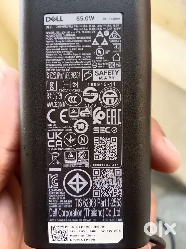 Dell laptop charger type c 65w new charger, no bill no box