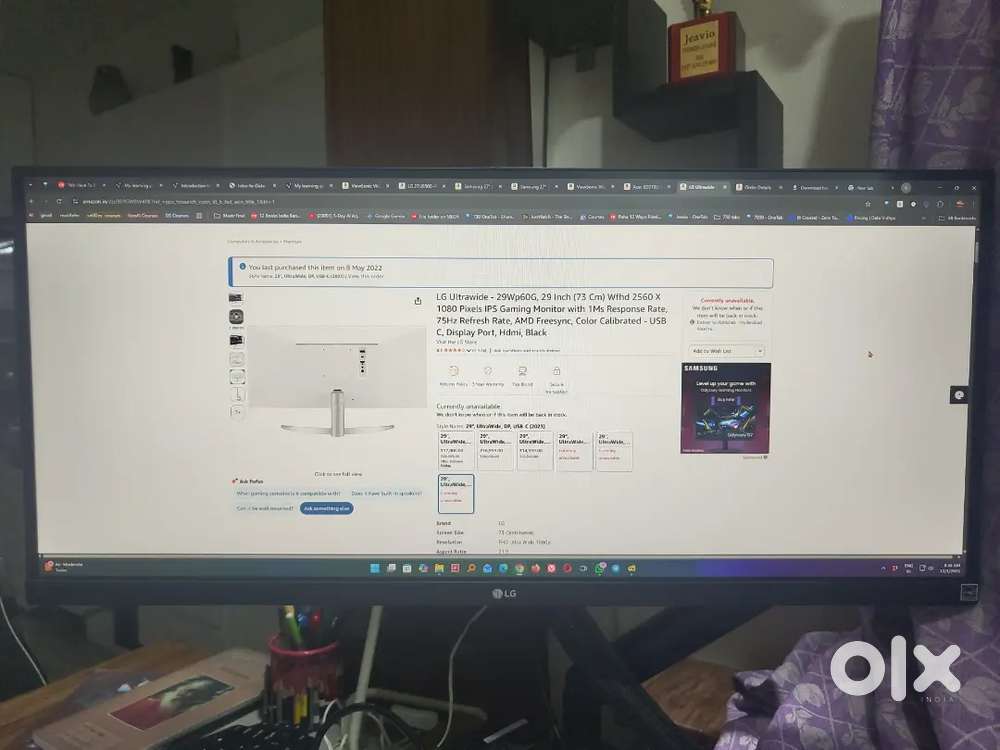 29 inch LG  ultrawide Monitor - 15k