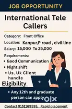 Requirement for International Call Center Executive
