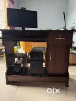 Monitor CPU camera keyboard other parts with computer table & chair