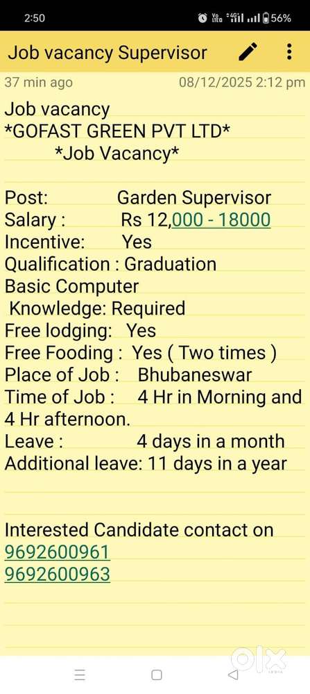 Garden maintenance supervisor