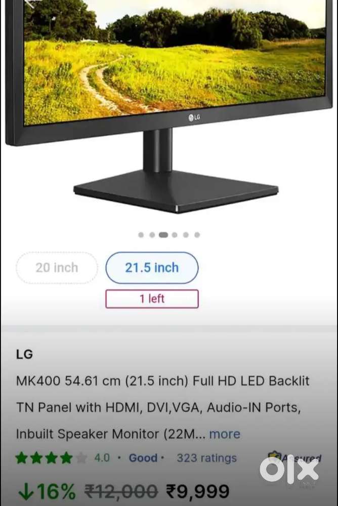 LG 22 INCH GAMING EDITING MONITOR FULL HD