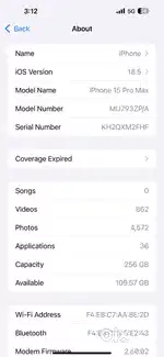 Iphone 15 pro max 256 gb