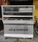 Fast food steel counter with side iron counter.
