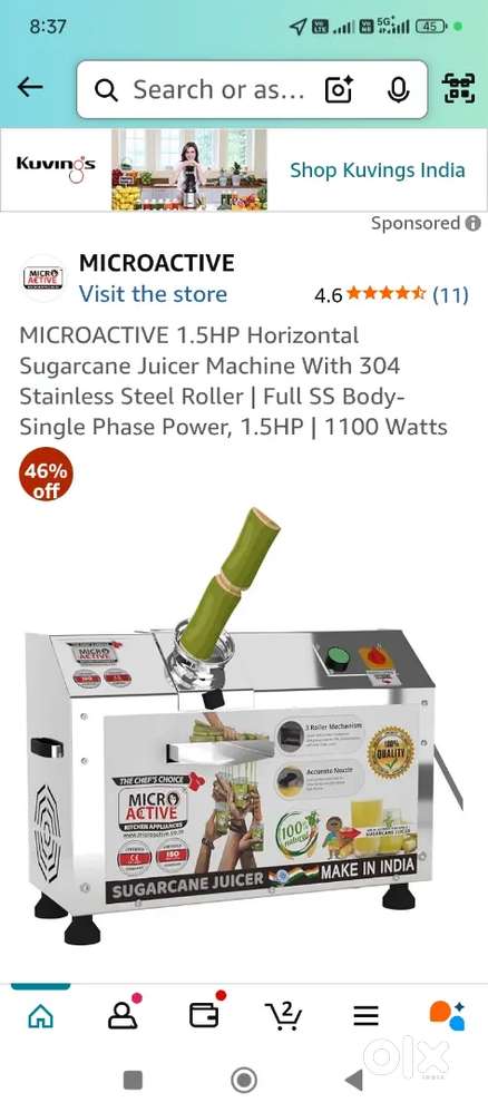 Sugercane juice machine