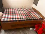 Wooden bed dressing table almirah & folding ply khat