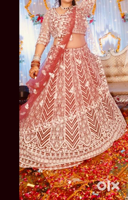 Brick red lehnga