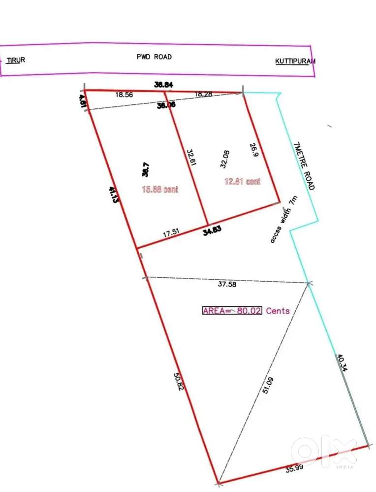 Prime 80 Cent Plot for Sale near Tirur Main Road