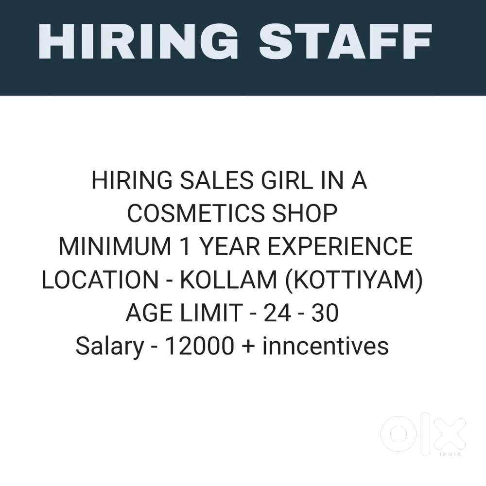 Hiring sales girl